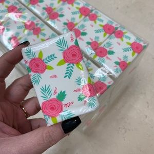 Lot of 60 Individually Wrapped Floral design Travel size tissue packs.